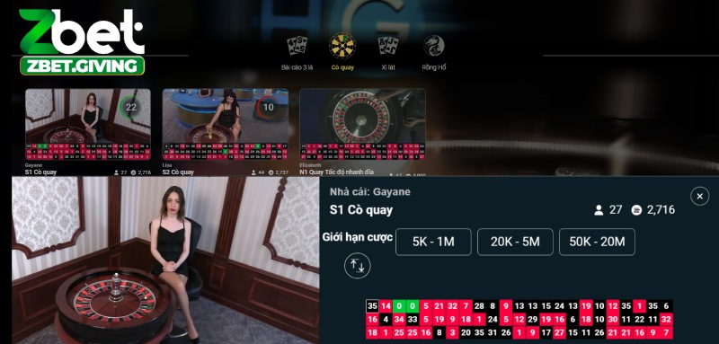 Luật chơi game cược Roulette Zbet chi tiết